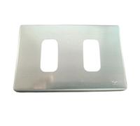 Placca in alluminio color oro 2 posti/fori Legrand Molveno GL2000