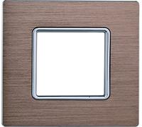 PLACCA IN ALLUMINIO COMPATIBILE CON SERIE BTICINO MATIX 2-3-4-6 MODULI COLORI ASSORTITI (2 MODULI, ORO)