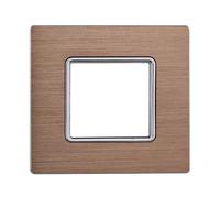 Placca In Alluminio Serie Solar 2P Colore Oro Compatibile Con Bticino Matix