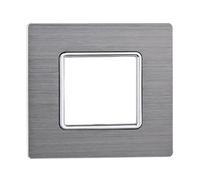 Placca In Alluminio Serie Solar 2P Colore Silver Compatibile Con Bticino Matix