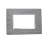 Placca In Alluminio Serie Solar 3P Colore Silver Compatibile Con Bticino Matix