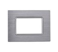 Placca In Alluminio Serie Solar 3P Colore Silver Lucido Compatibile Con Bticino