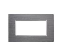 Placca In Alluminio Serie Solar 4P Colore Silver Compatibile Con Bticino Matix