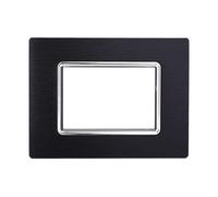 Placca In Alluminio Serie Space 3P Colore Nero Compatibile Con Bticino Living Li