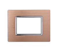 Placca In Alluminio Serie Space 3P Colore Oro Compatibile Con Bticino Living Lig