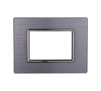 Placca In Alluminio Serie Space 3P Colore Silver Lucido Compatibile Con Bticino