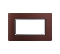 Placca In Alluminio Serie Space 4P Colore Bronzo Compatibile Con Bticino Living