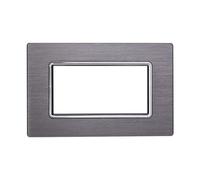 Placca In Alluminio Serie Space 4P Colore Silver Compatibile Con Bticino Living