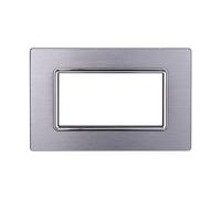 Placca In Alluminio Serie Space 4P Colore Silver Lucido Compatibile Con Bticino