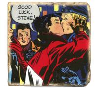 Placca in marmo collezione Steve Canyon, Milton Caniff Good Luck (10 x 10 cm)