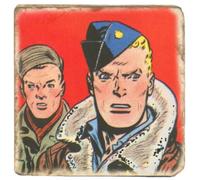 Placca in marmo collezione Steve Canyon, Milton Caniff pronta alla base (10x1...