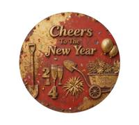 Placca in metallo con scritta "Cheers To The New Year"