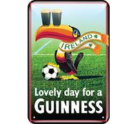 Placca in metallo in rilievo Guinness Toucan Football Irlanda 300 mm x 200 mm (SG)