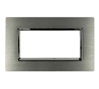 Placca in Metallo Satinato compatibile con Bticino Living Light copri prese