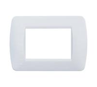 PLACCA IN PLASTICA SATINATA, COMPATIBILE CON BTICINO LIVING, 3 MODULI/POSTI, COLORE BIANCO, DESIGN ELEGANTE E MODERNO, PER INTERRUTTORI/PRESE, TECNOPOLIMERO DI ALTA QUALITA'