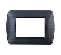PLACCA IN PLASTICA SATINATA, COMPATIBILE CON BTICINO LIVING, 3 MODULI/POSTI, COLORE NERO, DESIGN ELEGANTE E MODERNO, PER INTERRUTTORI/PRESE, TECNOPOLIMERO DI ALTA QUALITA'