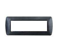 PLACCA IN PLASTICA SATINATA, COMPATIBILE CON BTICINO LIVING, 7 MODULI/POSTI, COLORE NERO, DESIGN ELEGANTE E MODERNO, PER INTERRUTTORI/PRESE, TECNOPOLIMERO DI ALTA QUALITA'
