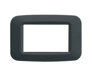Placca in tecnopolimero Ave Banquise Sistema 45 3 Moduli Grigio Noir 45PY03GN