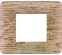PLACCA IN TECNOPOLIMERO COMPATIBILE CON SERIE BTICINO MATIX 2-3-4-6 MODULI COLORI ASSORTITI (2 MODULI, LEGNO CHIARO)