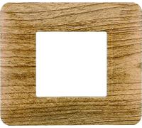 PLACCA IN TECNOPOLIMERO COMPATIBILE CON SERIE BTICINO MATIX 2-3-4-6 MODULI COLORI ASSORTITI (2 MODULI, LEGNO SCURO)