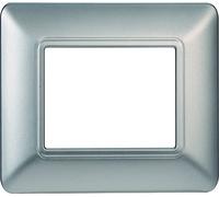PLACCA IN TECNOPOLIMERO COMPATIBILE CON SERIE BTICINO MATIX 2-3-4-6 MODULI COLORI ASSORTITI (2 MODULI, SILVER)