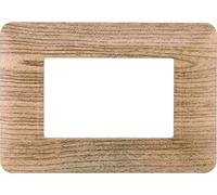 PLACCA IN TECNOPOLIMERO COMPATIBILE CON SERIE BTICINO MATIX 2-3-4-6 MODULI COLORI ASSORTITI (3 MODULI, LEGNO CHIARO)