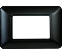 PLACCA IN TECNOPOLIMERO COMPATIBILE CON SERIE BTICINO MATIX 2-3-4-6 MODULI COLORI ASSORTITI (3 MODULI, ACCIAIO SCURO)