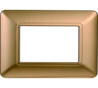 PLACCA IN TECNOPOLIMERO COMPATIBILE CON SERIE BTICINO MATIX 2-3-4-6 MODULI COLORI ASSORTITI (3 MODULI, ORO)