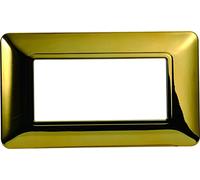 PLACCA IN TECNOPOLIMERO COMPATIBILE CON SERIE BTICINO MATIX 2-3-4-6 MODULI COLORI ASSORTITI (4 MODULI, ORO LUCIDO)