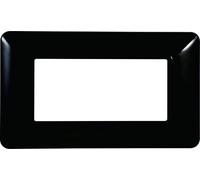PLACCA IN TECNOPOLIMERO COMPATIBILE CON SERIE BTICINO MATIX 2-3-4-6 MODULI COLORI ASSORTITI (4 MODULI, NERO)