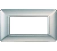 PLACCA IN TECNOPOLIMERO COMPATIBILE CON SERIE BTICINO MATIX 2-3-4-6 MODULI COLORI ASSORTITI (4 MODULI, SILVER)