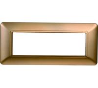 PLACCA IN TECNOPOLIMERO COMPATIBILE CON SERIE BTICINO MATIX 2-3-4-6 MODULI COLORI ASSORTITI (6 MODULI, ORO)