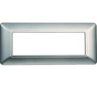 PLACCA IN TECNOPOLIMERO COMPATIBILE CON SERIE BTICINO MATIX 2-3-4-6 MODULI COLORI ASSORTITI (6 MODULI, SILVER)