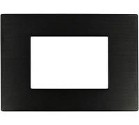 Placca in tecnopolimero effetto Metallo Satinato compatibile con BTicino Axolute Dynamic - 3/4/6 moduli - cornice copri interruttori da incasso - per cassette 503/504/506/507 (Nero 3 moduli)