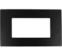 Placca in tecnopolimero effetto Metallo Satinato compatibile con BTicino Axolute Dynamic - 3/4/6 moduli - cornice copri interruttori da incasso - per cassette 503/504/506/507 (Nero 4 moduli)
