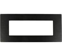 Placca in tecnopolimero effetto Metallo Satinato compatibile con BTicino Axolute Dynamic - 3/4/6 moduli - cornice copri interruttori da incasso - per cassette 503/504/506/507 (Nero 6 moduli)