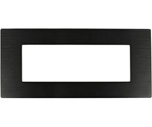 Placca in tecnopolimero effetto Metallo Satinato compatibile con BTicino Axolute Dynamic - 3/4/6 moduli - cornice copri interruttori da incasso - per cassette 503/504/506/507 (Nero 6 moduli)