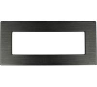 Placca in tecnopolimero effetto metallo satinato Nero Satinato compatibile con BTicino Matix Dynamic 6 moduli - cornice copri interruttori da incasso cassetta 506