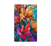 Placca in vetro colorato con fiore floreale singolo a levetta vuota per interruttore della luce copertura decorativa 1 banda per cucina camera bagno dimensioni 11,4 x 7 cm