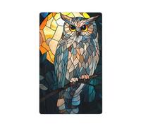 Placca in vetro colorato con gufo saggio con luna piena singola levetta vuota parete interruttore copertura decorativa 1 banda per cucina camera bagno dimensioni 11,4 x 7 cm