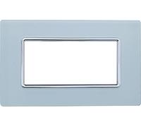 PLACCA IN VETRO COMPATIBILE CON SERIE BTICINO MATIX 2-3-4-6 POSTI COLORI ASSORTITI (4 MODULI, BIANCO)