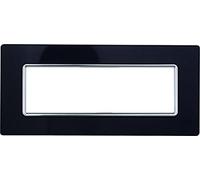 Placca compatibile Bticino Matix 6 moduli vetro colore nero