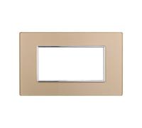 Placca In Vetro ETTROIT Serie Moon 4 Posti/Moduli 504, Compatibile Con Bticino A