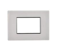 Placca In Vetro Serie Moon 3P Colore Bianco Compatibile Con Bticino Axolute