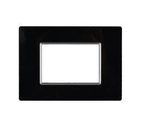 Placca In Vetro Serie Moon 3P Colore Nero Compatibile Con Bticino Axolute