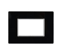 Placca In Vetro Serie Moon 3P Colore Nero Compatibile Con Bticino Axolute