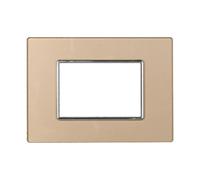 Placca In Vetro Serie Moon 3P Colore Oro Compatibile Con Bticino Axolute