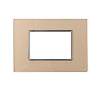 Placca In Vetro Serie Moon 3P Colore Oro Compatibile Con Bticino Axolute