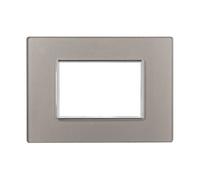Placca In Vetro Serie Moon 3P Colore Silver Compatibile Con Bticino Axolute