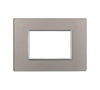 Placca In Vetro Serie Moon 3P Colore Silver Compatibile Con Bticino Axolute